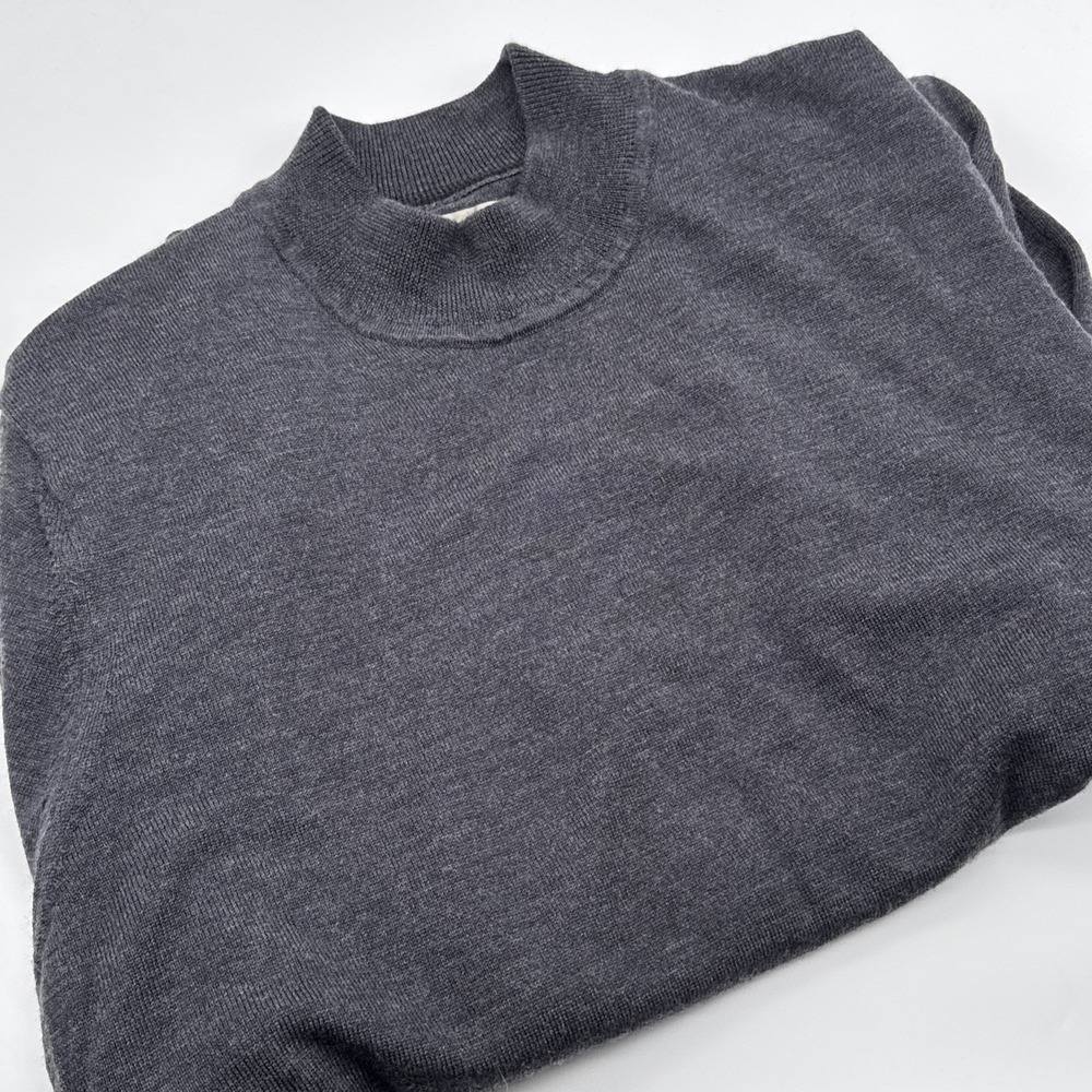 Nordstrom Long Sleeve Turtleneck Sweater Mens XL Extra‎ Fine Merino Wool Gray
